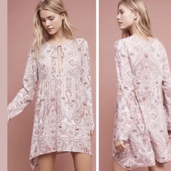 Anthropologie Dresses & Skirts - COPY - Anthropologie Lilka Pink Paisley Dress Tun…